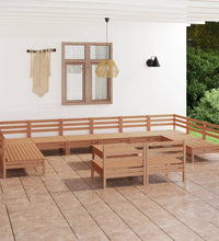 13-tlg. Garten-Lounge-Set Honigbraun Massivholz Kiefer