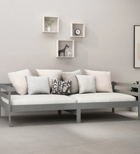 Tagesbett mit Matratze 90x200 cm Grau Kiefer Massivholz