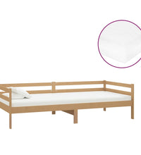 Tagesbett mit Matratze 90x200 cm Honigbraun Massivholz Kiefer