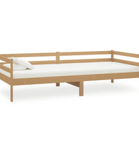 Tagesbett mit Matratze 90x200 cm Honigbraun Massivholz Kiefer