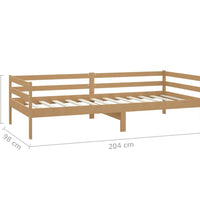 Tagesbett mit Matratze 90x200 cm Honigbraun Massivholz Kiefer