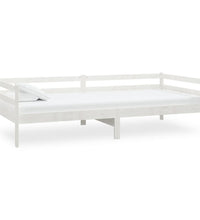Tagesbett mit Matratze 90x200 cm Weiß Kiefer Massivholz