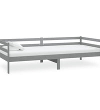Tagesbett mit Matratze 90x200 cm Grau Kiefer Massivholz