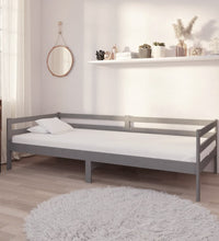 Tagesbett mit Matratze 90x200 cm Grau Kiefer Massivholz