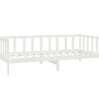 Tagesbett mit Matratze 90x200 cm Weiß Kiefer Massivholz
