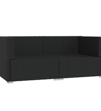 2-Sitzer-Sofa mit Kissen Schwarz Poly Rattan
