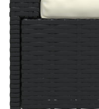 2-Sitzer-Sofa mit Kissen Schwarz Poly Rattan