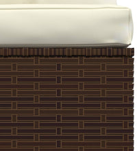 Garten-Mittelsofa mit Kissen Braun Poly Rattan