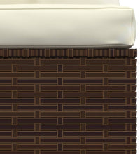 3-Sitzer-Sofa mit Kissen Braun Poly Rattan