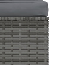 Garten-Mittelsofa mit Kissen Grau Poly Rattan