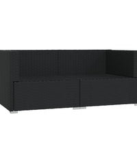 2-Sitzer-Sofa mit Kissen Schwarz Poly Rattan