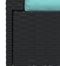 2-Sitzer-Sofa mit Kissen Schwarz Poly Rattan