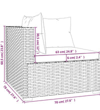 3-Sitzer-Sofa mit Auflagen Schwarz Poly Rattan