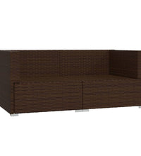2-Sitzer-Sofa mit Kissen Braun Poly Rattan