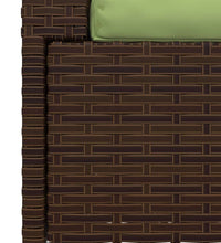 2-Sitzer-Sofa mit Kissen Braun Poly Rattan