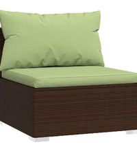 3-Sitzer-Sofa mit Kissen Braun Poly Rattan