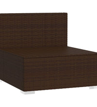 3-Sitzer-Sofa mit Kissen Braun Poly Rattan