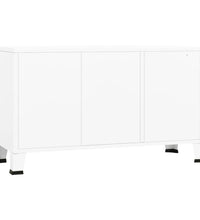 Industrial Sideboard Weiß 105x35x62 cm Metall und Glas