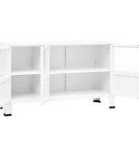 Industrial Sideboard Weiß 105x35x62 cm Metall und Glas