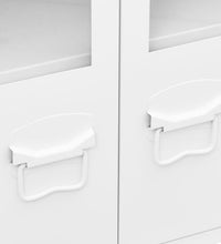 Industrial Sideboard Weiß 105x35x62 cm Metall und Glas