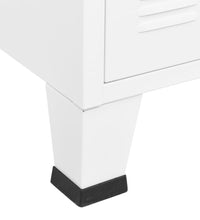 Industrial Sideboard Weiß 105x35x62 cm Metall und Glas