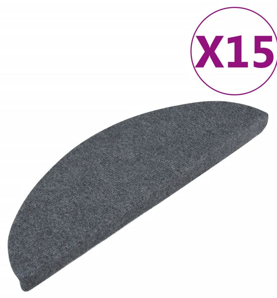 Stufenmatten Selbstklebend 15 Stk. 56x17x3 cm Grau