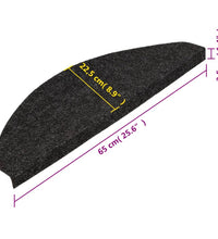 Stufenmatten Selbstklebend 15 Stk. 65x22,5x3,5 cm Anthrazit