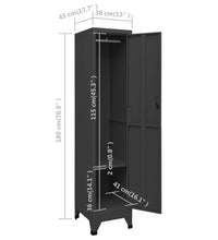 Schließfachschrank Anthrazit 38x45x180 cm Stahl