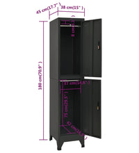 Schließfachschrank Anthrazit 38x45x180 cm Stahl