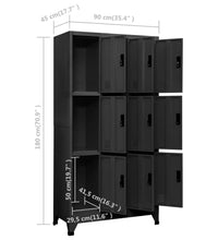 Schließfachschrank Anthrazit 90x45x180 cm Stahl