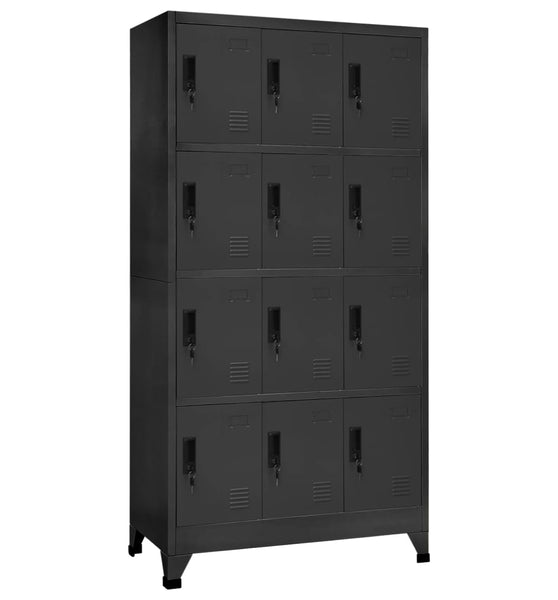 Schließfachschrank Anthrazit 90x45x180 cm Stahl