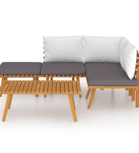 5-tlg. Garten-Lounge-Set mit Kissen Massivholz Akazie