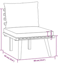 5-tlg. Garten-Lounge-Set mit Kissen Massivholz Akazie