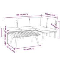 5-tlg. Garten-Lounge-Set mit Kissen Massivholz Akazie