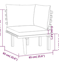 6-tlg. Garten-Lounge-Set mit Kissen Massivholz Akazie