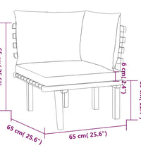 3-tlg. Garten-Lounge-Set mit Kissen Massivholz Akazie