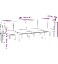 4-tlg. Garten-Lounge-Set mit Kissen Massivholz Akazie