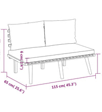 5-tlg. Garten-Lounge-Set mit Kissen Massivholz Akazie