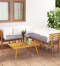 6-tlg. Garten-Lounge-Set mit Kissen Massivholz Akazie