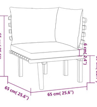 8-tlg. Garten-Lounge-Set mit Kissen Massivholz Akazie