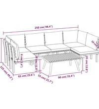 7-tlg. Garten-Lounge-Set mit Kissen Massivholz Akazie