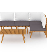 5-tlg. Garten-Lounge-Set mit Kissen Massivholz Akazie