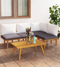 5-tlg. Garten-Lounge-Set mit Kissen Massivholz Akazie