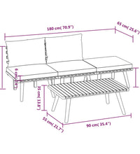 4-tlg. Garten-Lounge-Set mit Kissen Massivholz Akazie