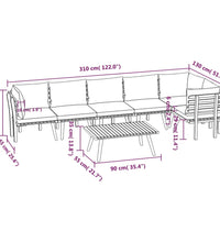 7-tlg. Garten-Lounge-Set mit Kissen Massivholz Akazie