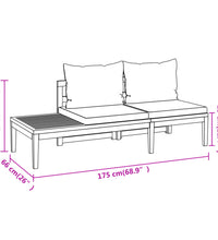 4-tlg. Garten-Lounge-Set mit Dunkelgrauen Kissen Akazienholz