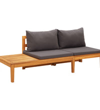 5-tlg. Garten-Lounge-Set mit Dunkelgrauen Kissen Akazienholz