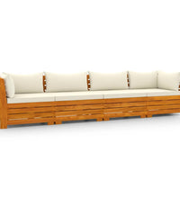 4-Sitzer-Gartensofa mit Kissen Massivholz Akazie