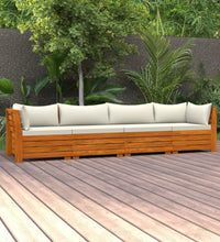 4-Sitzer-Gartensofa mit Kissen Massivholz Akazie