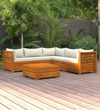 6-tlg. Garten-Lounge-Set mit Kissen Massivholz Akazie